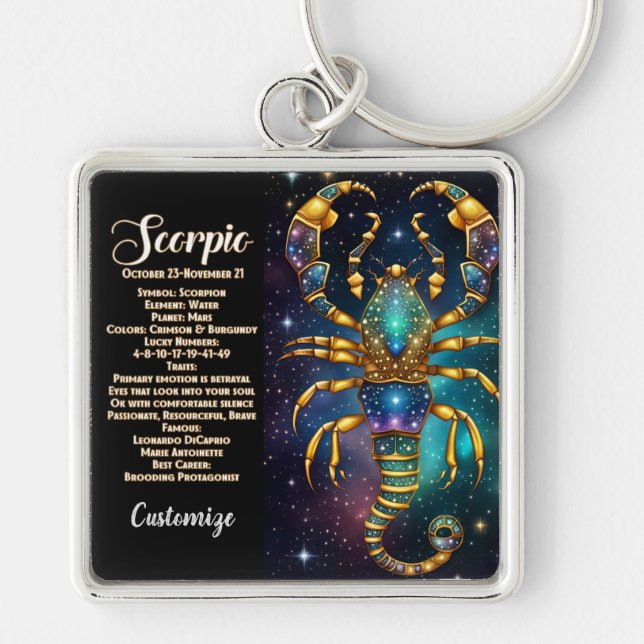 Porte-clés Bijou personnalisé Galaxie Zodiac Scorpio (Devant)