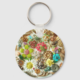 Porte-clés Bijoux vintages Porte - clé floral