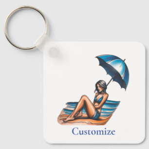 Porte-clés Bikini Girl Beach Napping Thunder_Cove