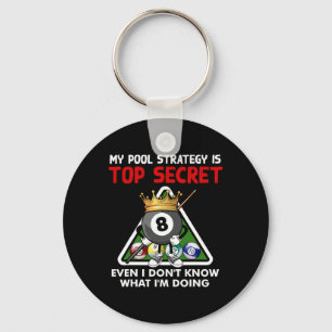 Porte-clés Billard amusant Art Pour Hommes Femmes Billard Poo