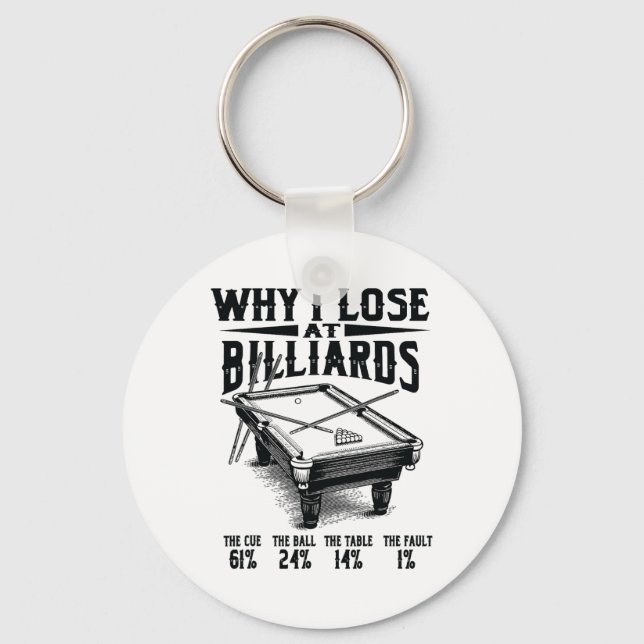 Porte-clés Billard drôle Pourquoi je perds chez Snooker Billi (Recto)