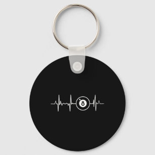 Porte-clés Billard Heartbeat 8 Ball Heartline Pool Billard