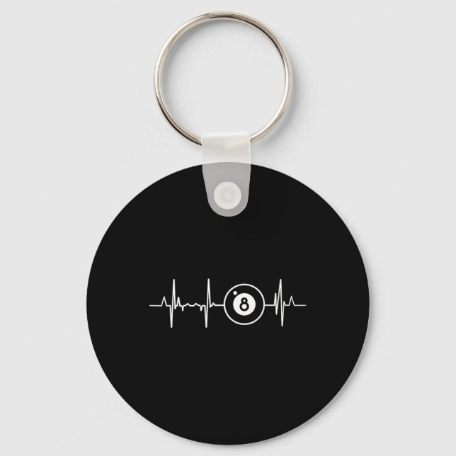 Porte-clés Billard Heartbeat 8 Ball Heartline Pool Billard (Recto)