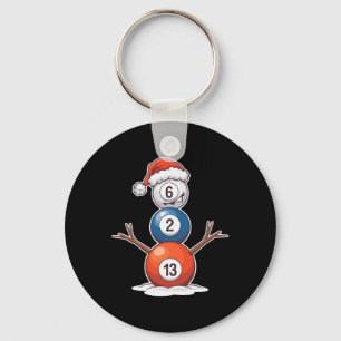 Porte-clés Billard Noël Snowman Avec Table De Billard