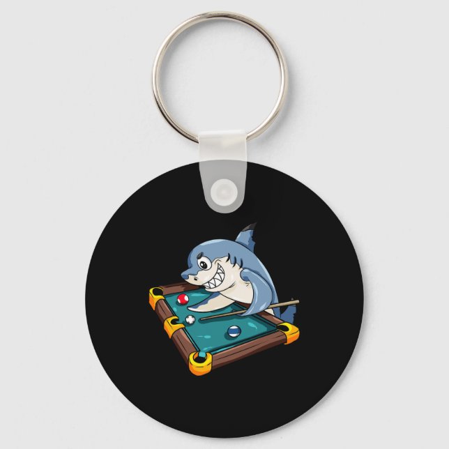 Porte-clés Billard Shark Pool Snooker Player Cadeau (Recto)