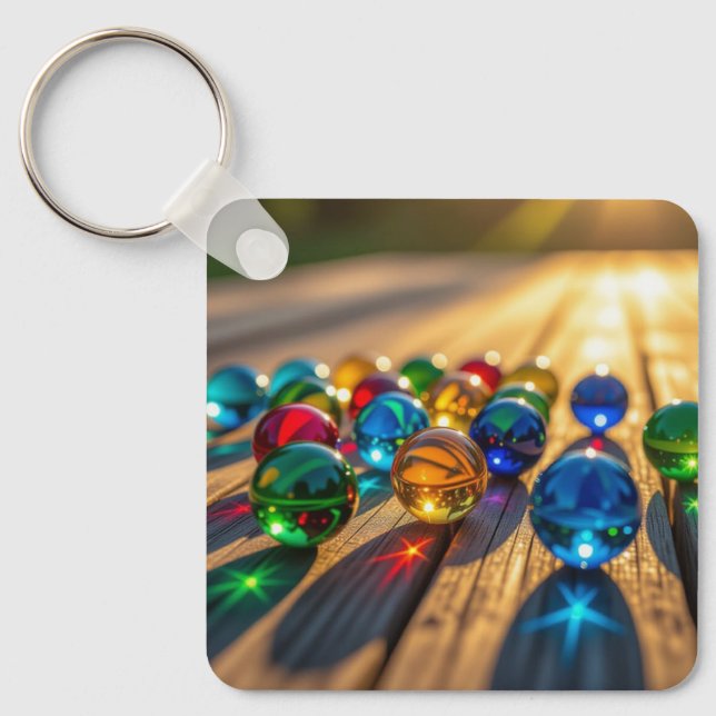 Porte-clés billes colorées  (Recto)