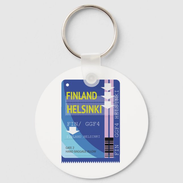 Porte-clés Billets de voyage Finlande Helsinki (Recto)