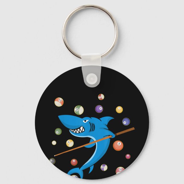 Porte-clés Billiard Shark 8 Balle Joueur Pool Table Stick (Recto)