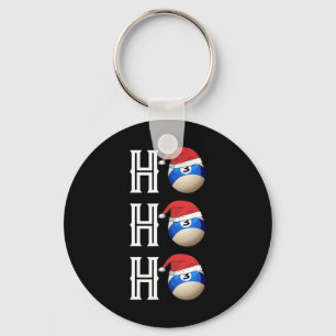 Porte-clés Billiards Noël Santa Hat Pool Hall Party cadeau