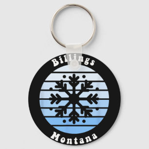 Porte-clés Billings Montana Snowflake Noël hiver Souvent