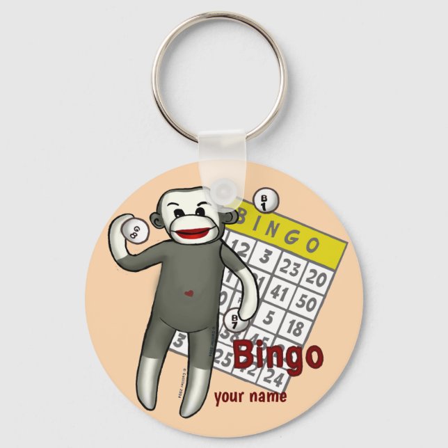 Porte-clés Bingo Singe Chaussette  (Recto)