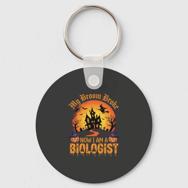 Porte-clés Biologiste d'Halloween Sorcière Maison Hantée Citr (Recto)
