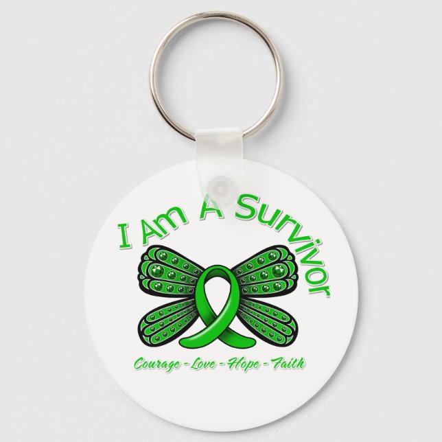 Porte-clés Bipolar Disorder Butterfly I Am A Survivor (Recto)