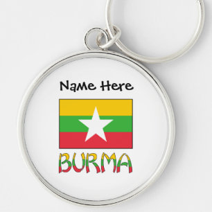 Porte-clés Birmanie et Myanmar Drapeau Personnalisé