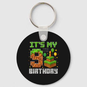 Porte-clés Birthday Boy C'est mon 9e anniversaire Gamer Pixel