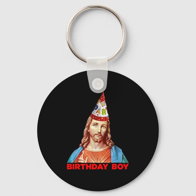 Porte-clés Birthday Boy Jesus Funny Christmas Party Hat  (Recto)