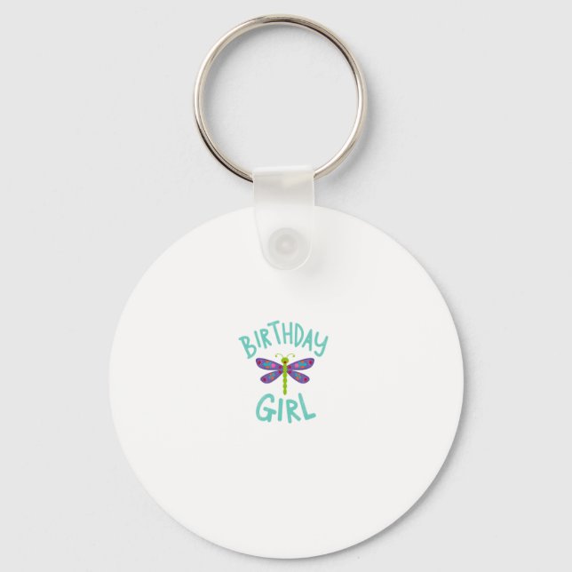 Porte-clés Birthday girl shirt Dragonfly birthday party tee s (Recto)