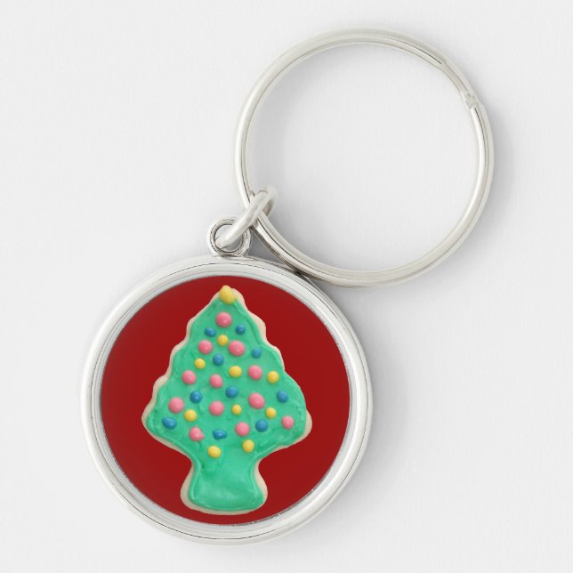 Porte-clés Biscuit en forme de Sapin de Noël (Devant)