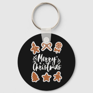 Porte-clés Biscuits de Noël Joyeux Noël Bonhomme en pain d'ép