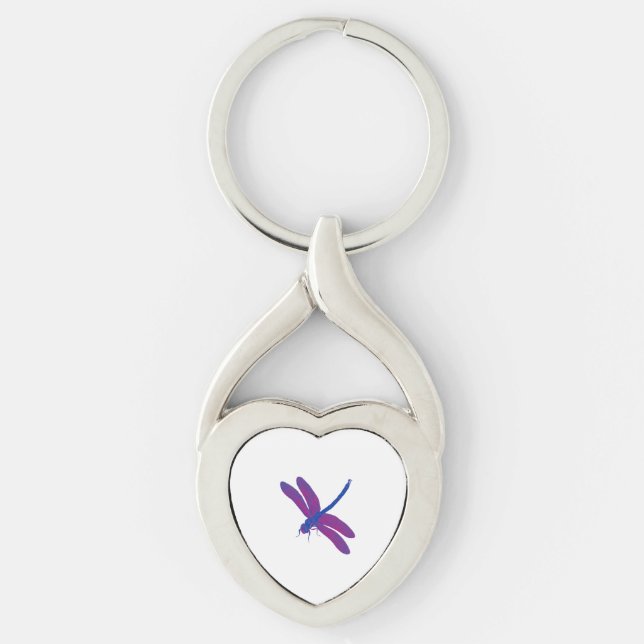 Porte-clés Bisexual Pride Vintage Dragonfly Art (Devant)