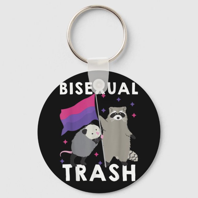 Porte-clés Bisexual Trash Gay pride Rainbow LGBT Raccoon (Recto)