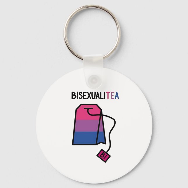 Porte-clés BisexualiTEA Bi Pride Drapeau Thé bisexuel (Recto)