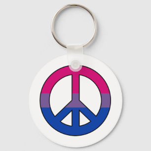 Porte-clés Bisexuality flag peace sign Keychain