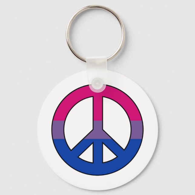 Porte-clés Bisexuality flag peace sign Keychain (Recto)