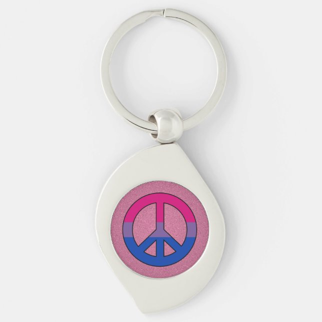 Porte-clés Bisexuality flag peace sign Keychain (Devant)