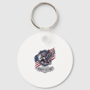 Porte-clés Bison Aigle Patriotique Crête Animal Hybride Patri