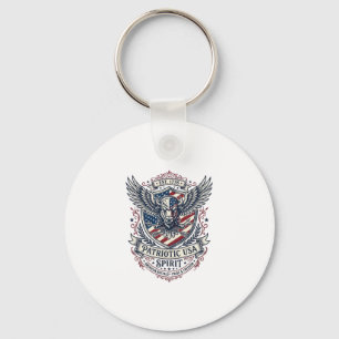 Porte-clés Bison patriotique aigle crête hybride animal Patri