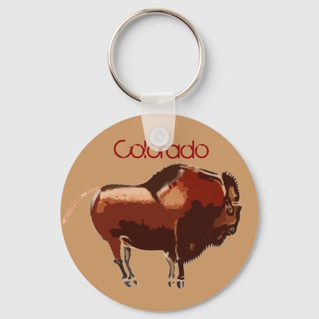 Porte-clés Bison Peint du Colorado (Recto)