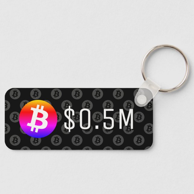 Porte-clés Bitcoin 0,5 M$ (500 M$) Un Million (Recto)