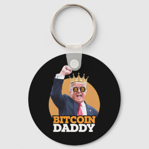 Porte-clés Bitcoin mignon papa Trump Crypto King argent volut