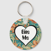 Bite Me Funny Heart Tourbillonnant Retro Design