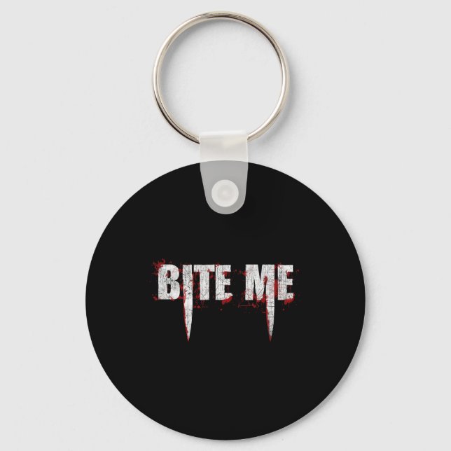 Porte-clés Bite Me Vampire Dents Bloody Halloween (Recto)