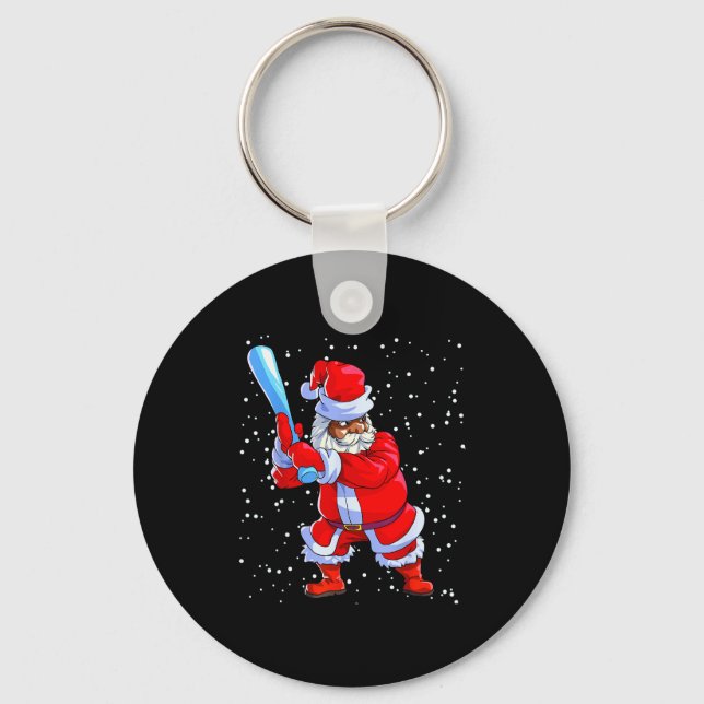 Porte-clés Black African American Santa Claus Baseball Afro C (Recto)