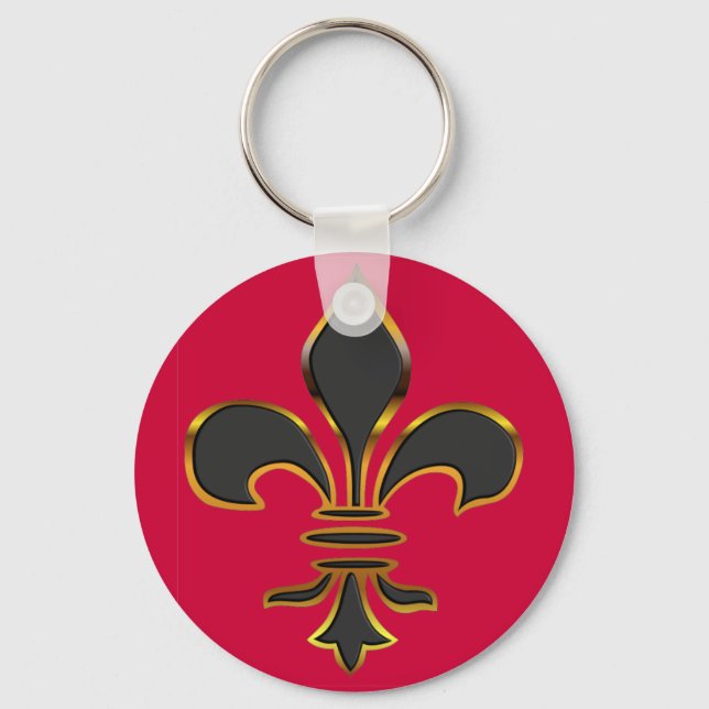 Porte-clés Black and gold Fleur-de-lis...KeyChain (Recto)