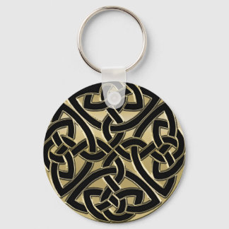 Porte-clés Black and Gold Metal Celtic Knot Keychain