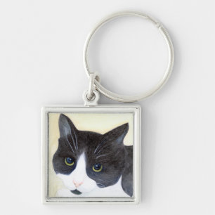 Porte-clés Black and White Cat