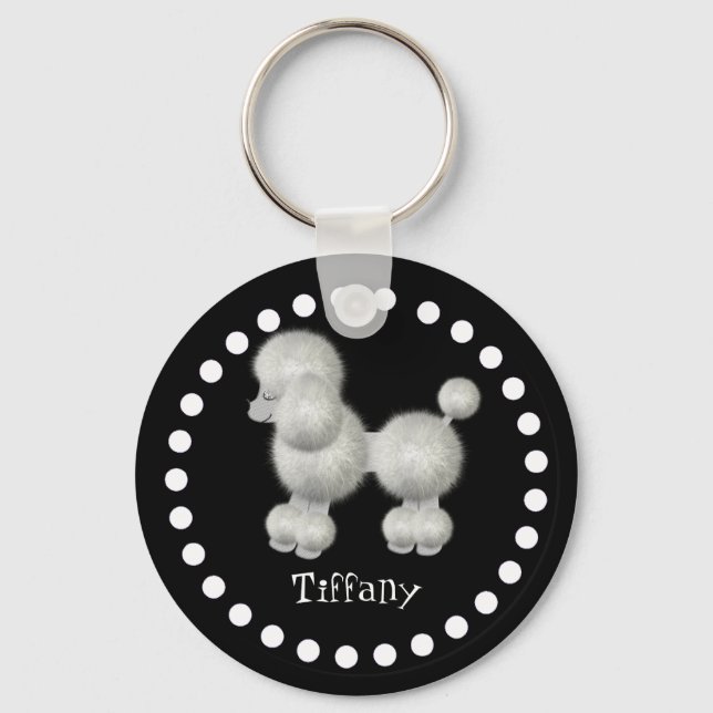 Porte-clés Black and White Poodle Key Chain (Recto)
