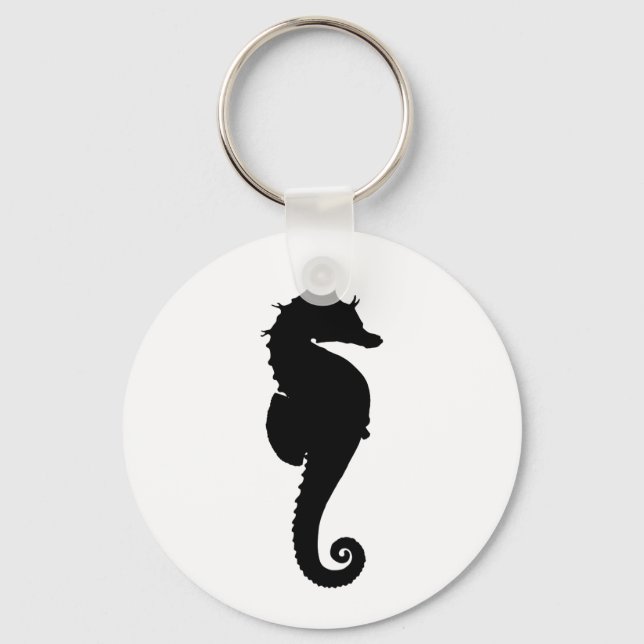Porte-clés Black and White Seahorse (Recto)