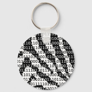 Porte-clés Black and White Zebra Binary Code