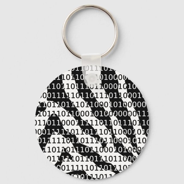 Porte-clés Black and White Zebra Binary Code (Recto)
