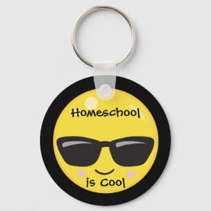 Porte-clés Black and Yellow Homeschool est Cool Emoji