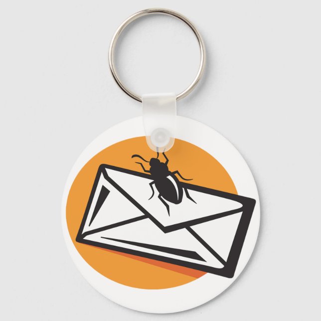 Porte-clés Black Beetle Insect on Envelope (Recto)