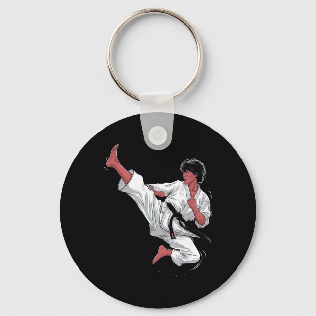 Porte-clés Black Belt Karate Fighter (Recto)