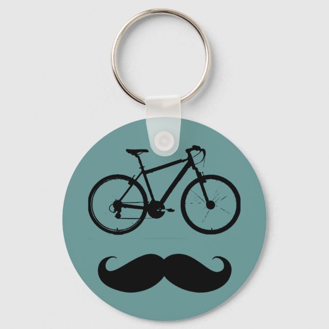 Porte-clés black bike moustache (Recto)