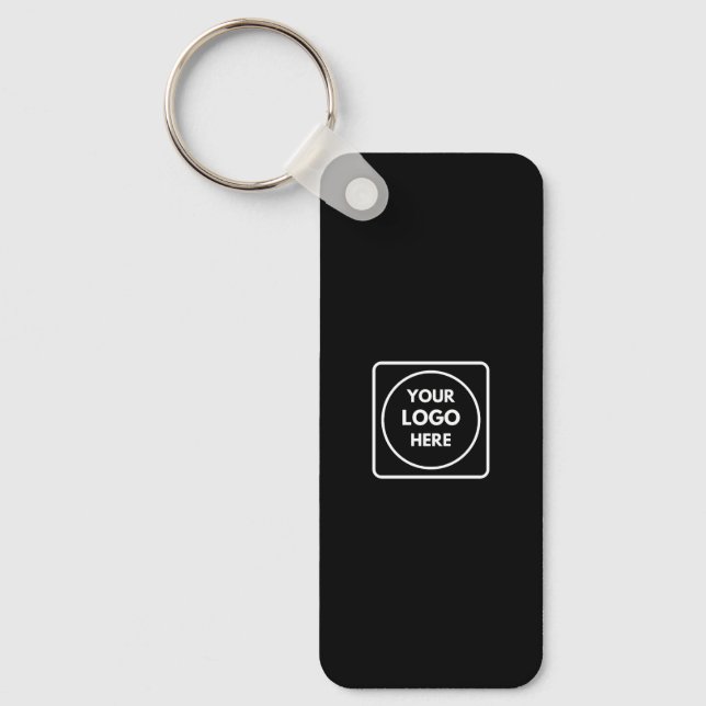 Porte-clés Black Business Logo QR Code Horizontal Keychains (Recto)