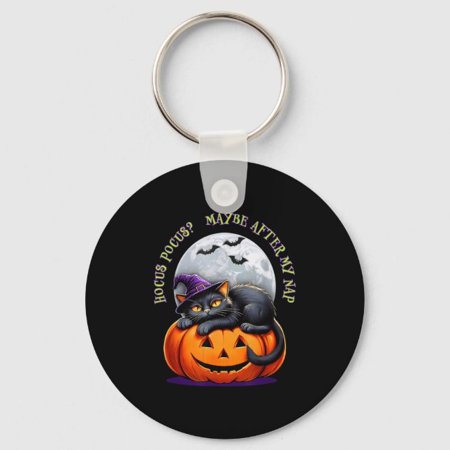 Porte-clés Black Cat Halloween Funny Pumpkin Costume Gift  (Recto)